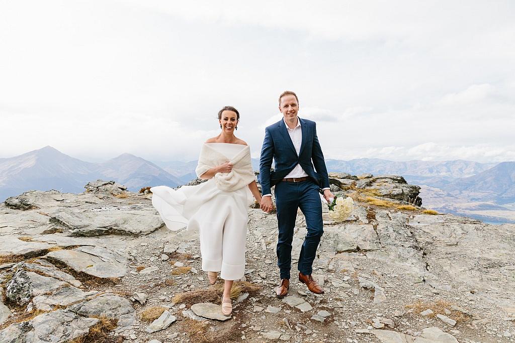 Bride and Groom on Cecil Peak, New Zealand