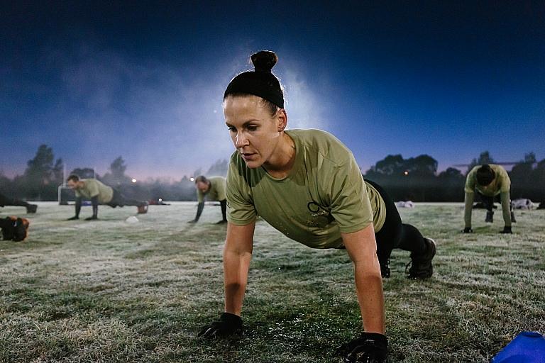 Woman doing pushups
