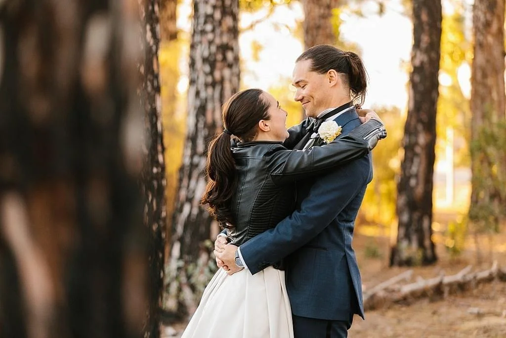 Yael & Jeremy share a moment in the pines